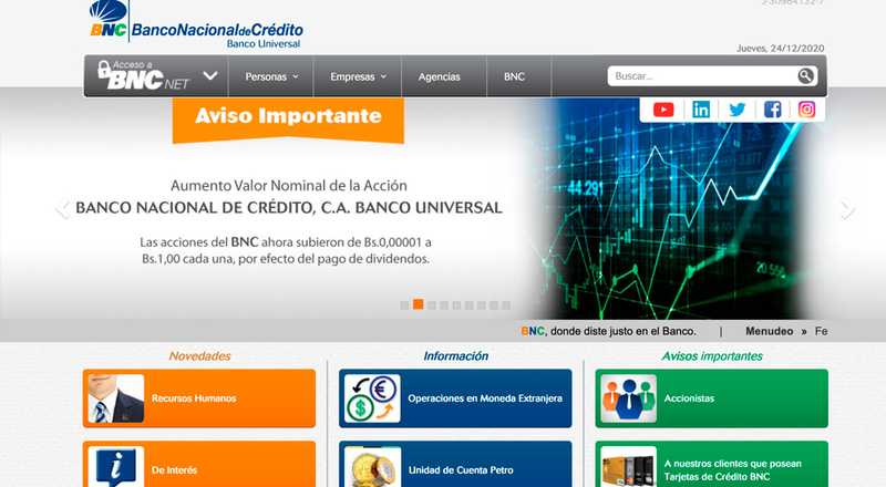 Información general - BNC Banco Nacional de Crédito