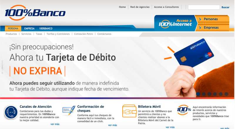 Información general - 100% Banco